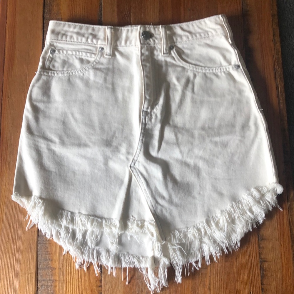 Free People White Denim Skirt